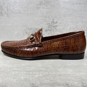 Allen Edmonds Verona II Croc-effect Italian Bit Loafers - Men's Size 11.5 D